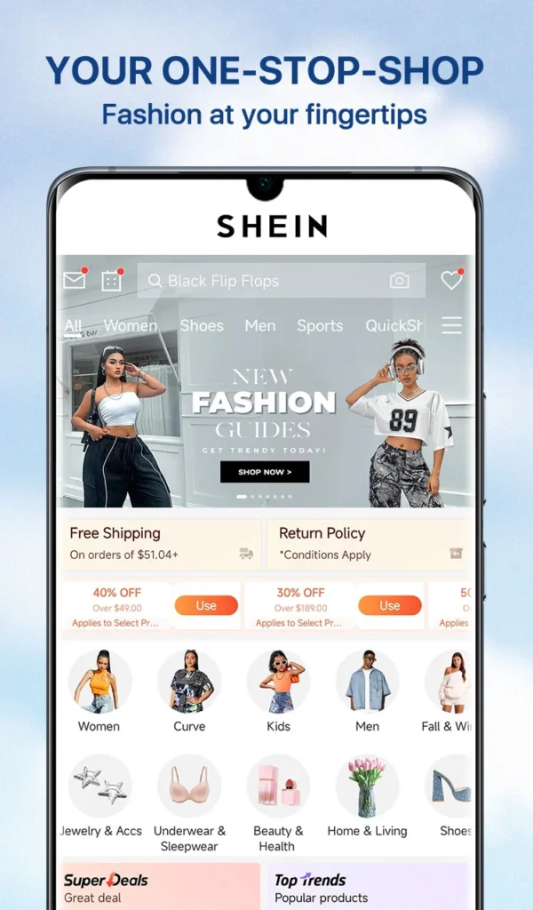 Shien apk make you dream shopping in just one app.